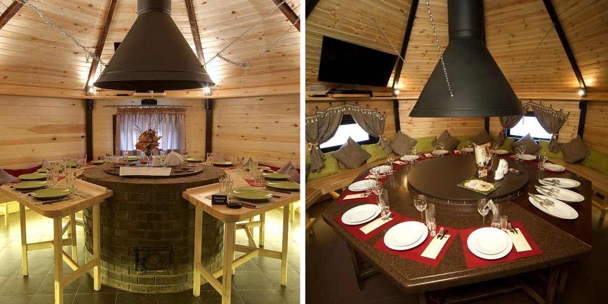 Гриль-домики в клубе Тепло