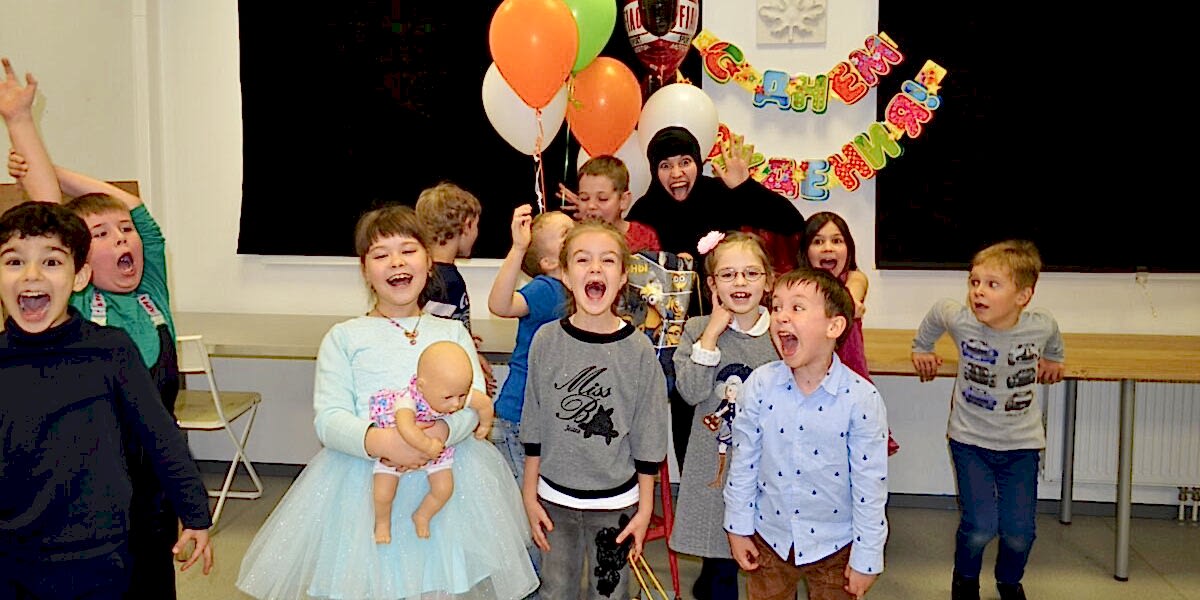 День рождения ребёнка в студии Полосатый кот